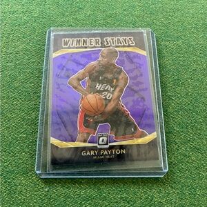 Gary Payton 2020-21 Optic Insert Winner Stays Purple Prizm Refractor Card #14